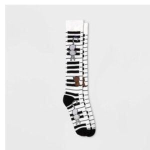 Xhilaration One Pair Cats on Piano Knee High Socks